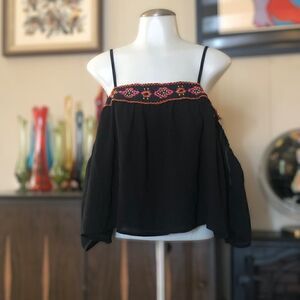 PAPER Crane off the shoulder crop top size S/M